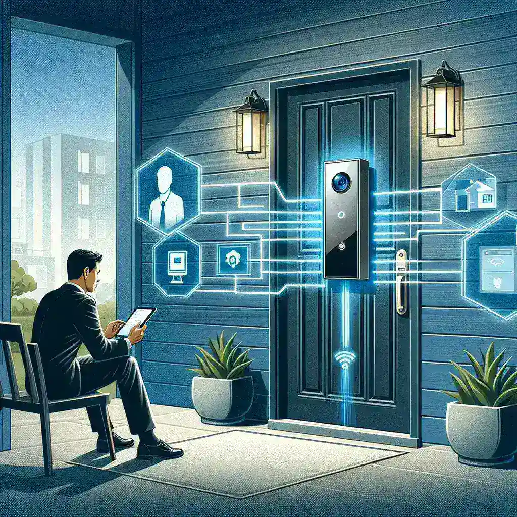"Smart doorbell security features showcasing ethical evaluation criteria, including privacy safeguards and data protection measures."