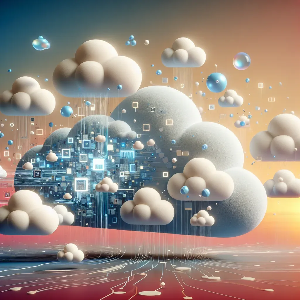 "Visual representation illustrating the integration of quantum and classical cloud computing systems in a hybrid cloud model, highlighting the synergy between advanced quantum algorithms and traditional classical computing resources."